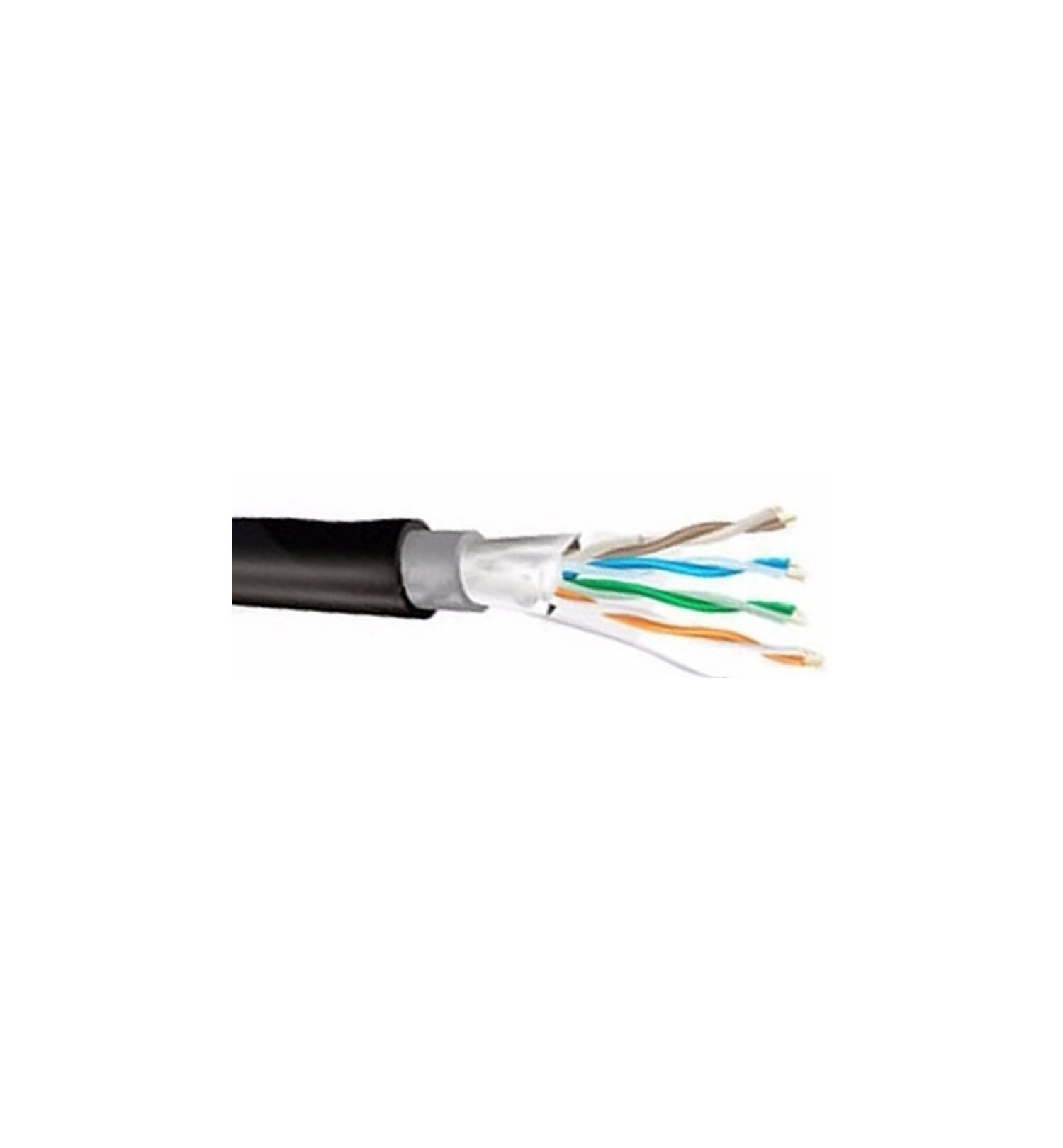 CABO LAN CAT5E F UTP BLINDADO EXTERNO DUPLA CAPA ANATEL PRETO 300